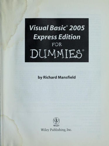 Visual Basic 2005 Express Edition For Dummies
