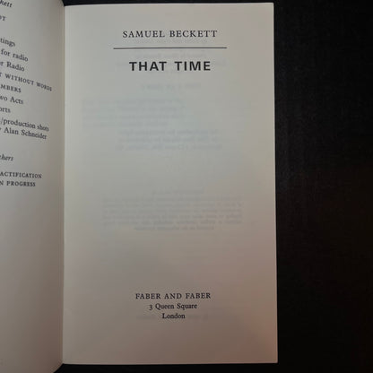 That Time - Samuel Beckett - Signed by Patrick Magee - 1976