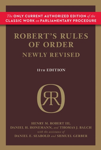 Robert's Rules of Order Newly Revised