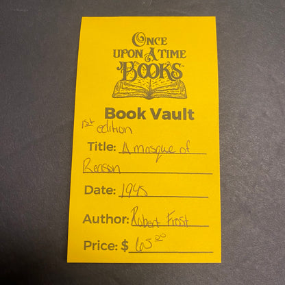 A Masque of Reason - Robert Frost - 1st Edition - 1945