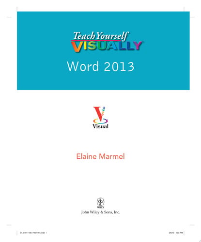 Teach Yourself VISUALLY Word 2013