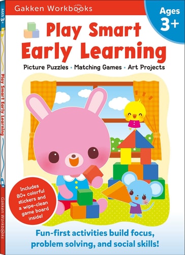 Play Smart Early Learning Age 3+ Preschool Activity Workbook with Stickers for Toddlers Ages 3, 4, 5: Learn Essential First Skills: Tracing, Coloring, Shapes (Full Color Pages)