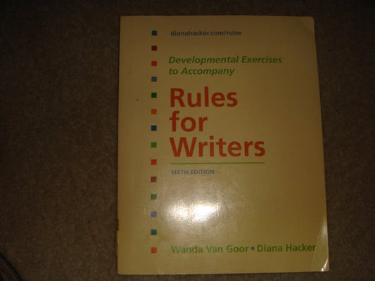 Developmental Exercises to Accompany Rules for Writers