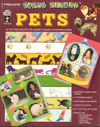 Fiskars Paper Pizazz: Pets : 16 Acid-Free Sheets for Memory Albums, Stamping & More