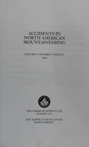 Accidents in North American Mountaineering 2008