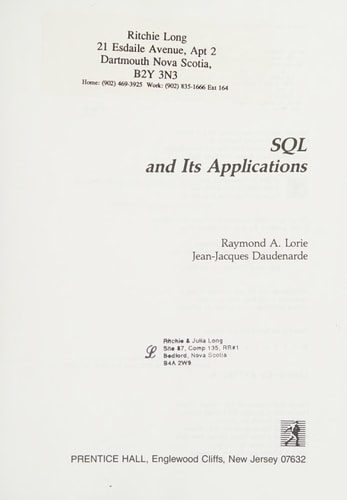 SQL and Its Applications