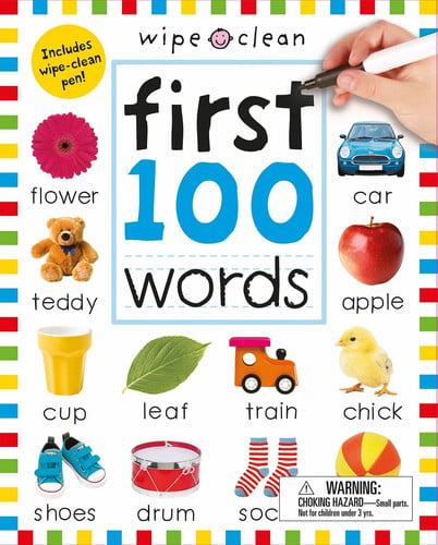 Wipe Clean: First 100 Words (Enclosed Spiral Binding) Includes Wipe Clean Pen