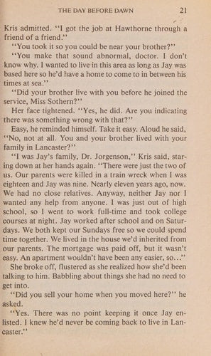 The Day before the Dawn (Harlequin Superromance No. 295)