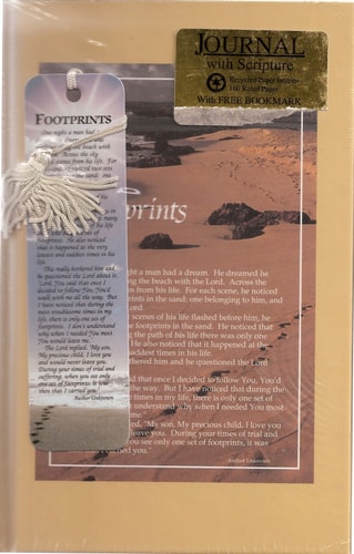 Footprints  Scripture Interior: Journal With Bookmark