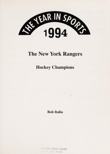 Hockey Champions 1994 (Year in Sports, 1994) New York Rangers