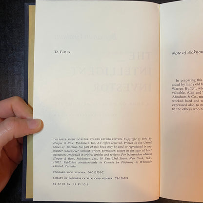 The Intelligent Investor - Benjamin Graham - Reprint - 1973