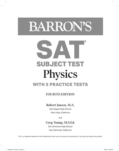 SAT Subject Test Physics: With Online Tests (Barron's Test Prep)