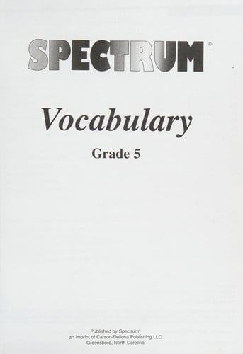Spectrum Math Workbook, Grade 5