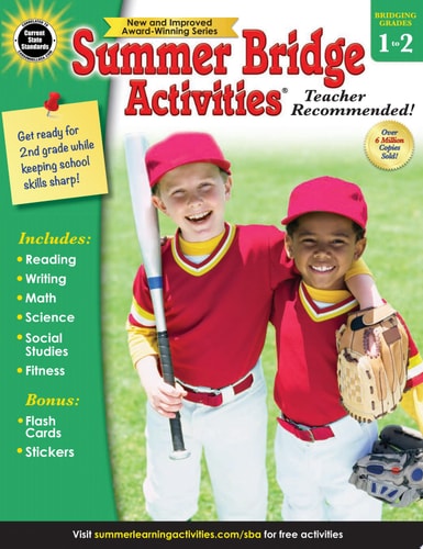 Summer Bridge Activities 1st Grade Workbooks to 2nd Grade Workbooks, Math, Reading Comprehension, Writing, Science Summer Learning Activities, 2nd Grade Workbooks All Subjects With Flash Cards