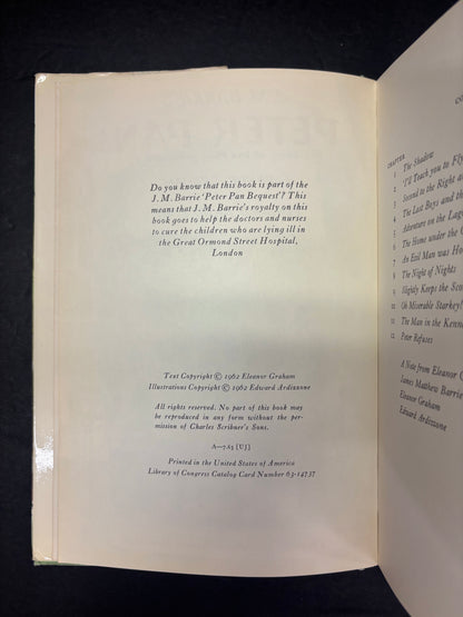 Peter Pan - J. M. Barrie - 1st Thus - 1962