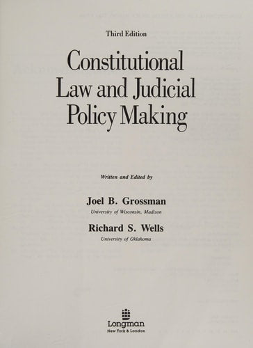 Constitutional Law and Judicial Policy Making