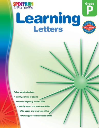 Spectrum Learning Letters Preschool Workbooks, Ages 4 to 6, Preschool Learning Letters, Phonics, Alphabet Tracing, Learning Letters, Writing, Matching ... Picture Recognition - 160 Pages (Early Years)