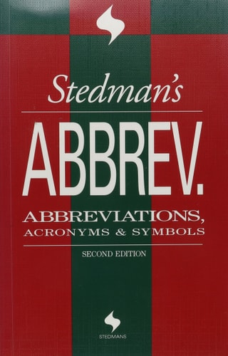 Stedman's Abbreviations, Acronymns & Symbols