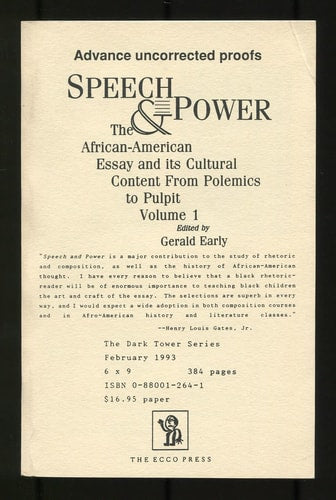 Speech And Power Volume 1 (Dark Tower Series)