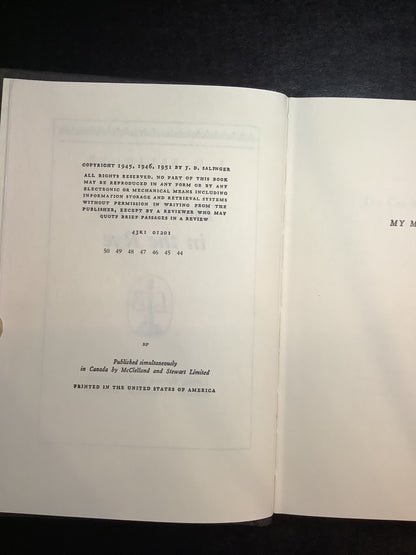 The Catcher in the Rye - J. D. Salinger - 44th Print - 1951