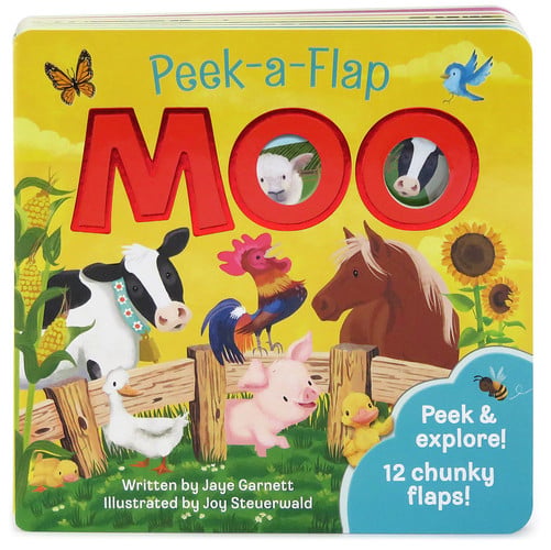 Moo: Peek-a-Flap Children's Board Book (Peek-A-Flap Children's Interactive Lift-A-Flap Board Book)