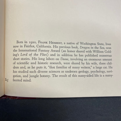 Dune - Frank Herbert - Early Book Club Edition - 1965