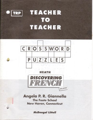 Discovering French Blanc TRP Teacher to Teacher Crossword Puzzles