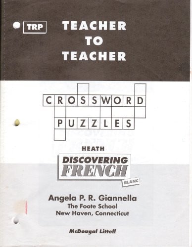 Discovering French Blanc TRP Teacher to Teacher Crossword Puzzles