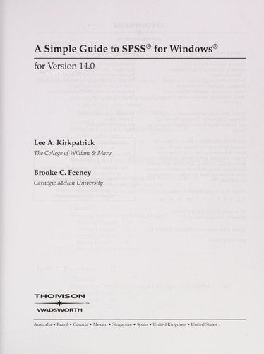 A Simple Guide to SPSS, Version 14.0