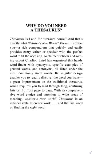 Webster's New World Thesaurus: Third Edition