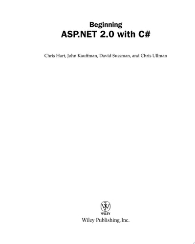 Beginning ASP.NET 2.0 With C#