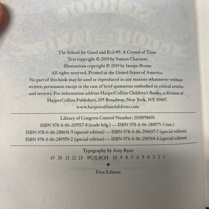 The School for Good and Evil: A Crystal of Time - Soman Chainani - Signed - 1st Edition - 2019