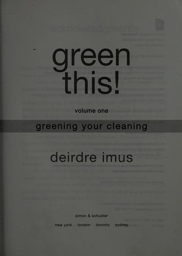 Green This! Volume 1: Greening Your Cleaning
