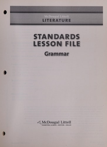 Standards Lesson File: Grammar Isbn 0618907246 9780618907243