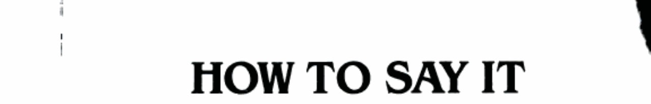 How to Say It