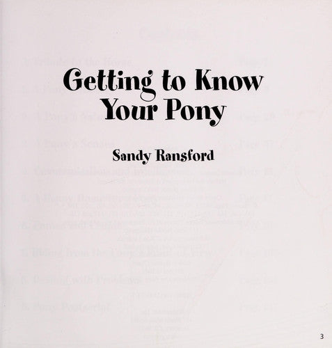Getting to Know Your Pony