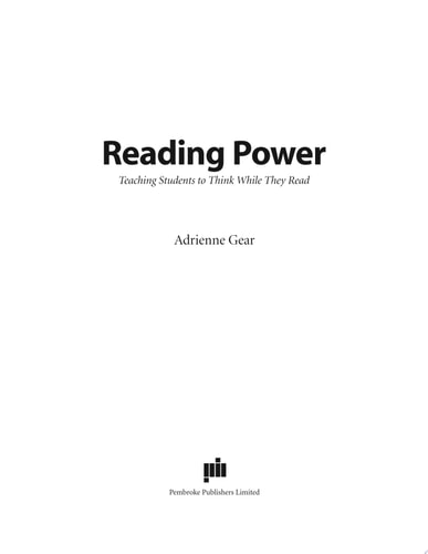 Reading Power: Teaching Students to Think While They Read