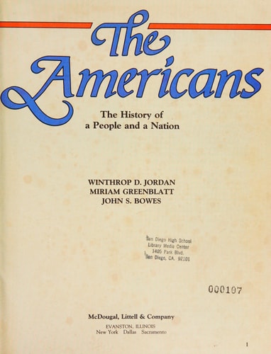 The Americans, the history of a people and a nation