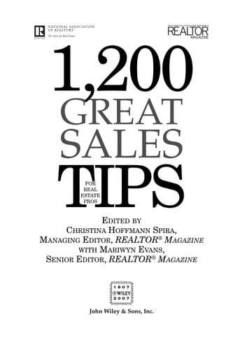 1,200 Great Sales Tips for Real Estate Professionals