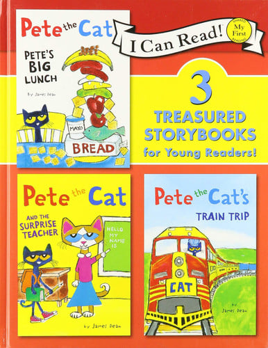3 Treasured Storybooks for Young Readers! Pete's Big Lunch ; Pete the Cat and the Surprise Teacher ; Pete the Cat's Train Trip