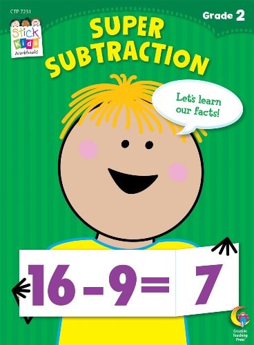 Super Subtraction Stick Kids Workbook, Grade 2