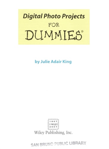 Digital Photo Projects For Dummies