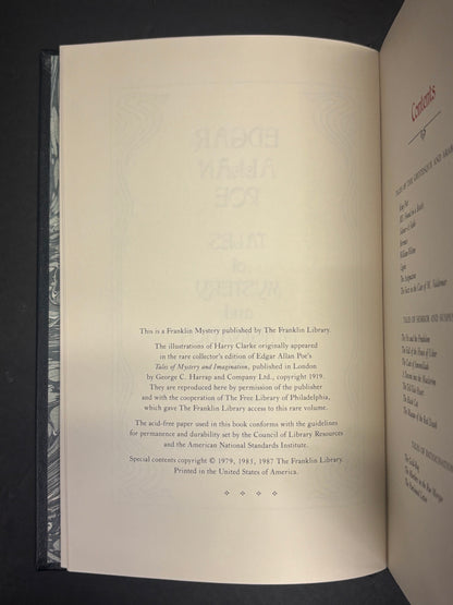 Tales of Mystery and Imagination - Edgar Allan Poe - Franklin Library - 1987