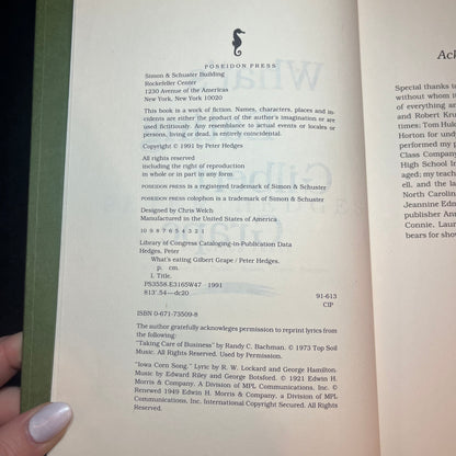 What's Eating Gilbert Grape - Peter Hedges - 1st Edition - 1991
