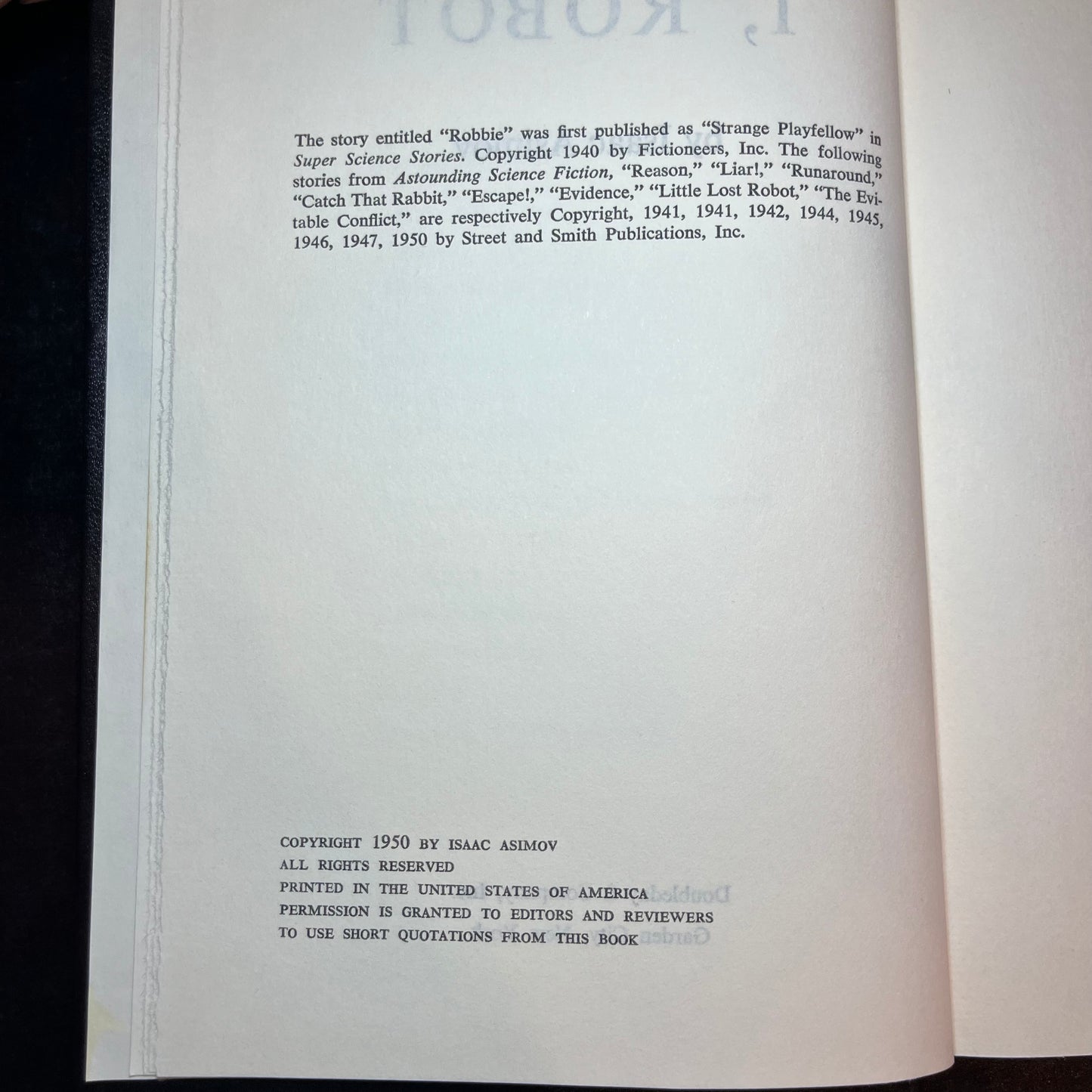 i, robot - Isaac Asimov - Book Club Edition - 1950