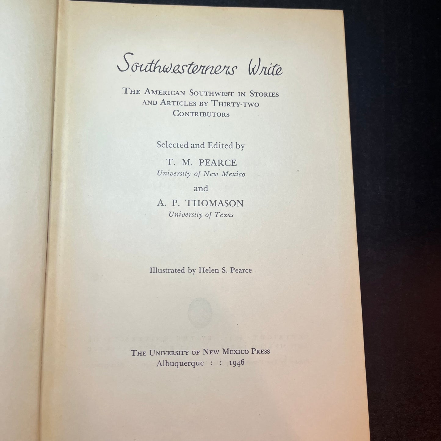 South-Westerners Write - T.M. Pearce & A.P. Thomason - 1946