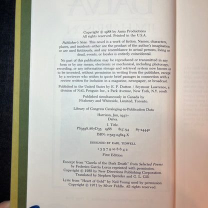 Dalva - Jim Harrison - Signed Copy - 1st Edition - 1998
