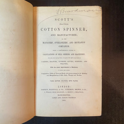 Scott's Cotton Spinner and Manufacturer - Robert Scott - 1851