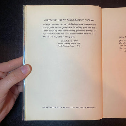 Black Manhattan - James Weldon Johnson - 3rd Print - 1940