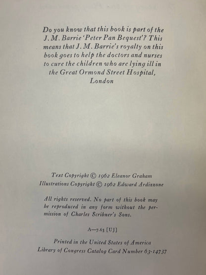 Peter Pan - J. M. Barrie - 1st Thus - 1962